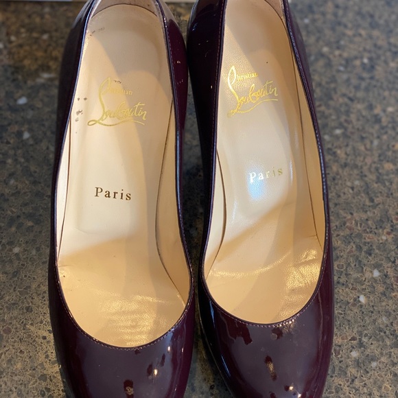 Wine colored Christian Louboutin gently used simple pump